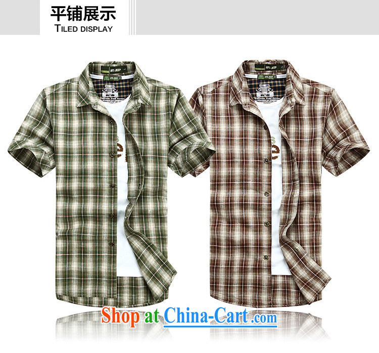 Jeep shield men's shirts cotton frock sewing shirt short-sleeved checkered shirt 6835 green XXXL pictures, price, brand platters! Elections are good character, the national distribution, so why buy now enjoy more preferential! Health
