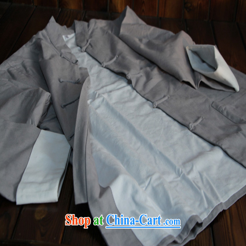 cubufq pure cotton double-decker Chinese Chinese men and replace the snap-china wind Chinese men's long-sleeved jacket spring loaded, served the cynosure serving gray 175/41, cubufq, shopping on the Internet