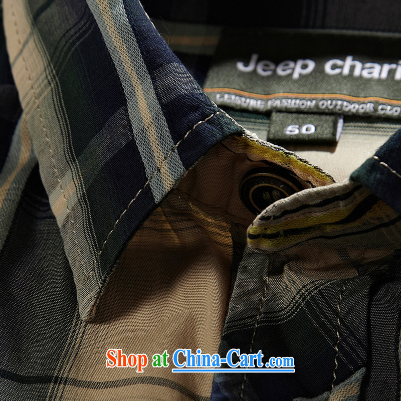 Jeep vehicles summer short-sleeved cotton shirt buttons the code bar checkered shirt double Pocket Card 8511 its color L, Roma shields, shopping on the Internet