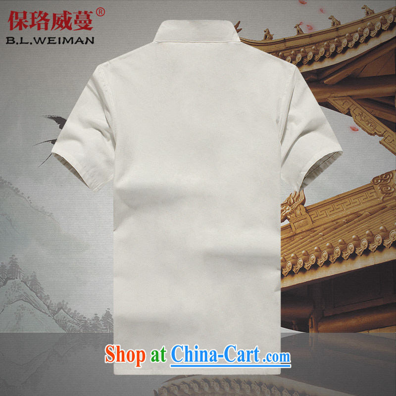 the Lhoba people, twisted vines cotton muslin Old China wind men Tang with short-sleeve shirt Tang service men and summer Dad backing clothing white 190, the Lhoba people, evergreens (B . L . WEIMAN), online shopping