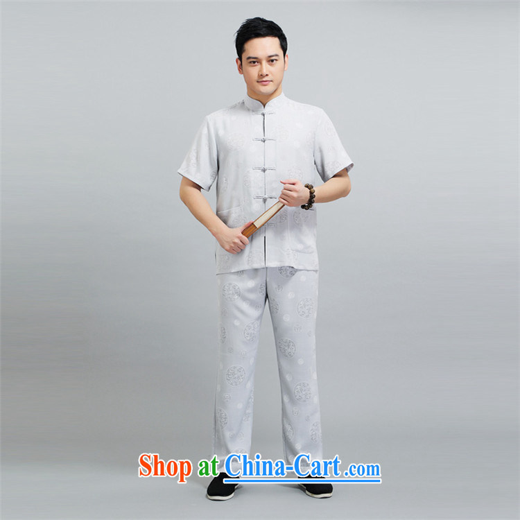2015 New Britain, Mr Rafael Hui, half sleeve, for men and summer Chinese improved Ethnic Wind and Yau Ma Tei cotton short-sleeved Tang with pale yellow light gray 19,066 pictures, price, brand platters! Elections are good character, the national distribution, so why buy now enjoy more preferential! Health