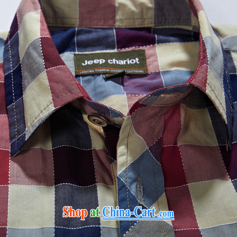 Jeep tanks short sleeve T-shirt-pocket casual Plaid Short sleeve 3 color the code from ironing shirt 8512 card its color L, Roma shields, and shopping on the Internet