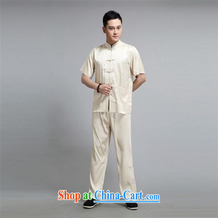 2015 New Britain, Mr Rafael Hui, half sleeve, for men and summer Chinese improved Ethnic Wind and emulation, short-sleeved Tang with pale yellow light gray 190 pictures, price, brand platters! Elections are good character, the national distribution, so why buy now enjoy more preferential! Health