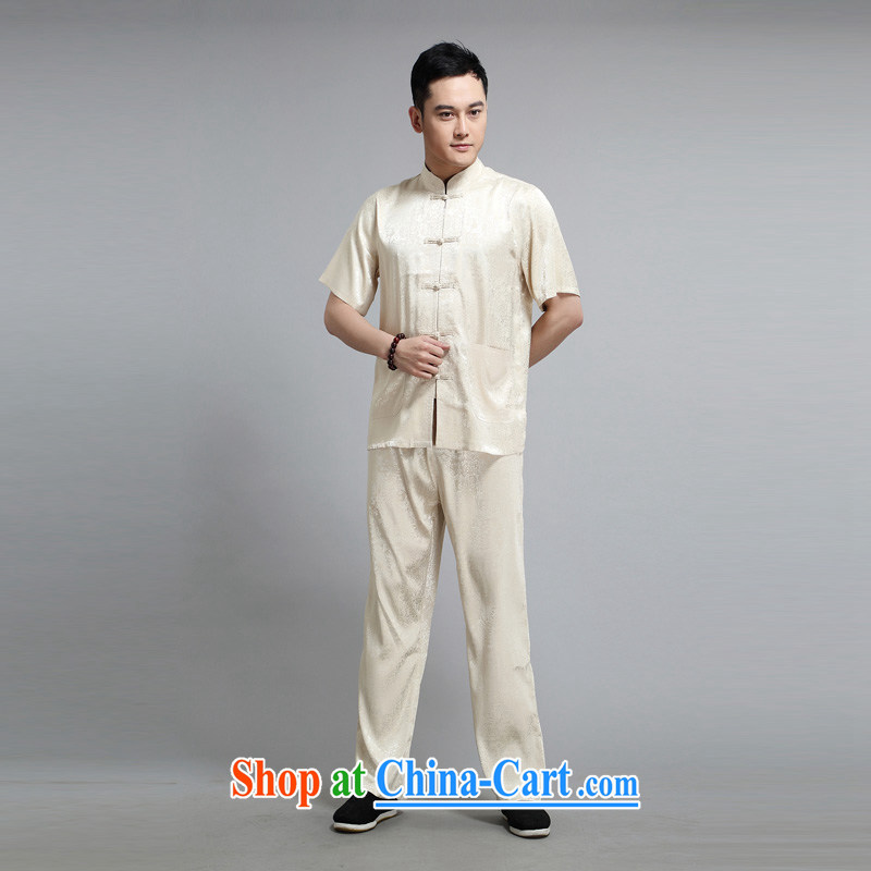 2015 New Britain, Mr Rafael Hui, half sleeve, for men and summer Chinese improved Ethnic Wind and emulation, short-sleeved Tang with pale yellow light gray 190, the British Mr Rafael Hui (sureyou), online shopping