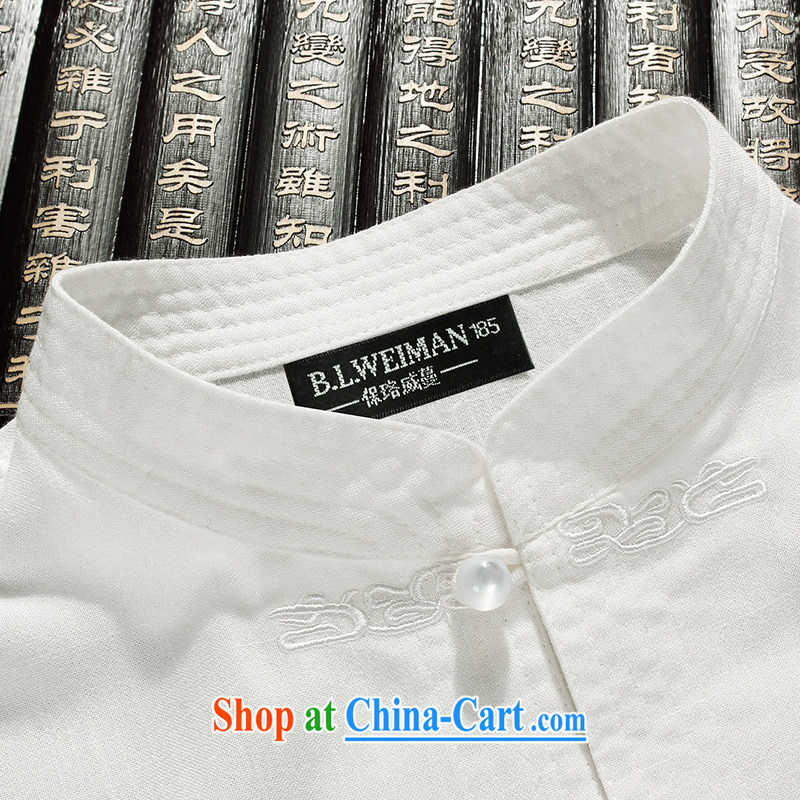 the Lhoba people, evergreens and China wind men Chinese men's short-sleeve kit Dad spring and summer load T-shirt shirt and pants older people in summer, shirt for Grandpa summer white 175, the Lhoba people, evergreens (B . L . WEIMAN), online shopping