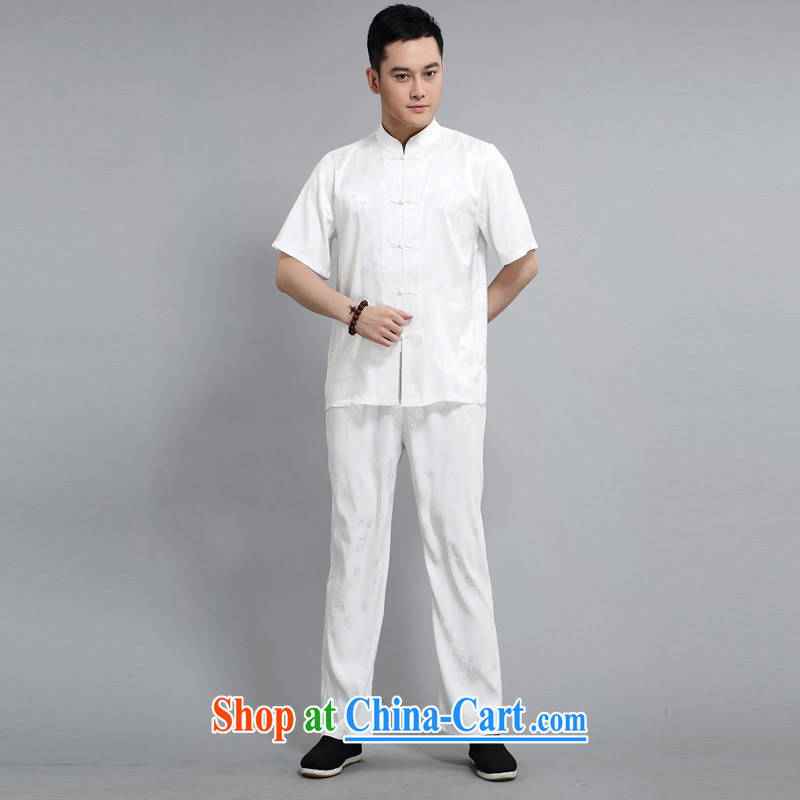 2015 New Britain, Mr Rafael Hui, half sleeve, for men and summer Chinese improved Ethnic Wind and emulation, short-sleeved Chinese light yellow white 190