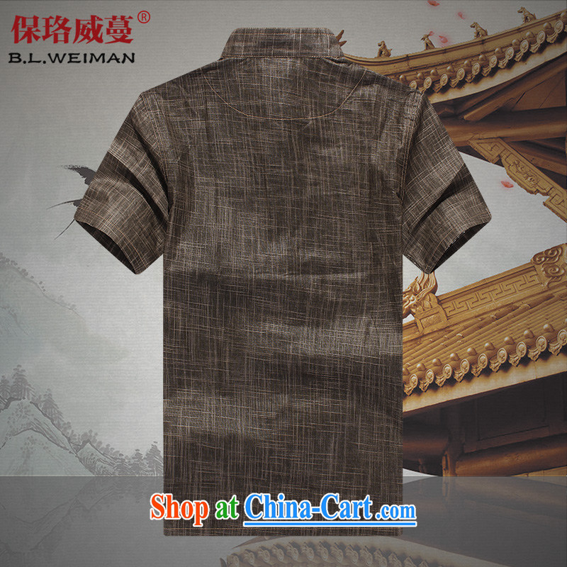 the Lhoba people sprawl, summer 2015 new Chinese men's short-sleeved natural linen, older people, Grandpa summer Chinese Dress Shirt father with gray 190, the Lhoba people, evergreens (B . L . WEIMAN), online shopping