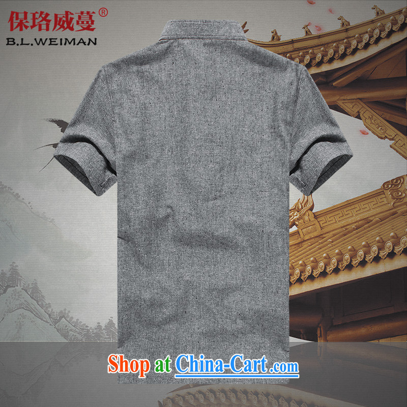 the Lhoba people, evergreens summer China wind linen short-sleeve Chinese male and comfortable, breathable cotton the clothing and sweat summer gray 190, the Lhoba people, evergreens (B . L . WEIMAN), online shopping