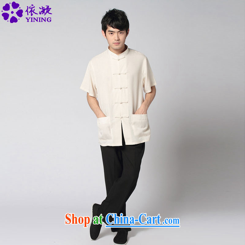 Under the fuser and stylish new men's antique Ethnic Wind short-sleeved smock two-piece short set with the Tai Chi Kit WNS_2350 _Package - 2 _3 XL