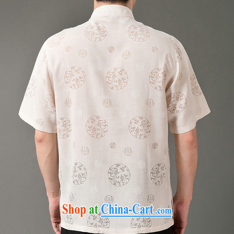 Federal Bob poetry short-sleeved Chinese male, older men and Chinese summer 2015, emulation, Chinese T-shirt hand-tie dress Chinese, Tang for the beige XXL/180, the Federal Bob poetry (lianbangbos), online shopping