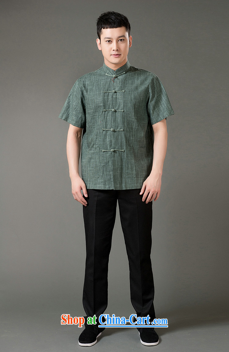 Federal Bob poetry short-sleeved Chinese male, older men and Chinese summer 2015, linen Chinese T-shirt hand-tie national costumes, Chinese collar Tang on the green XL/175 pictures, price, brand platters! Elections are good character, the national distribution, so why buy now enjoy more preferential! Health