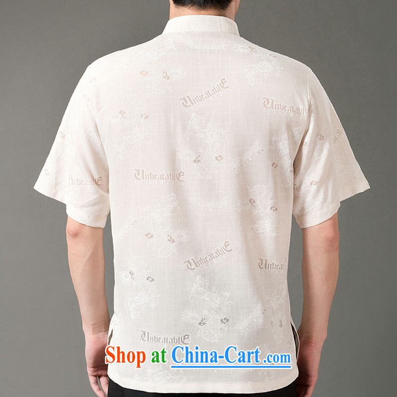 Federal Bob poetry short-sleeved Chinese male, older men and Chinese summer 2015, emulation, Chinese T-shirt hand-tie dress Chinese, Tang for the beige XL/175, the Federal Bob poetry (lianbangbos), online shopping
