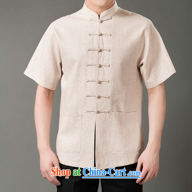 Federal Bob poetry short-sleeved Chinese men and elderly people in 7 snap-tang with 2015 summer cotton, the Chinese T-shirt hand-tie dress Chinese, for Chinese dark gray M/165, the Federal Bob poetry (lianbangbos), online shopping