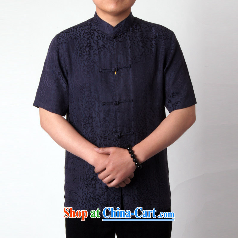 Sureyou in summer 15 new day silk short-sleeved Chinese men and Chinese national costume white one-piece blue dark blue 190, the British Mr Rafael Hui (sureyou), shopping on the Internet