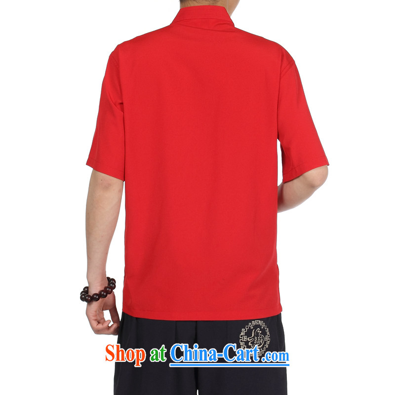 Han Rui hanris 15 summer men's national element vertical for the charge-back shirt Chinese dragon embroidery Chinese Tang pants older on cyan T-shirt 43/185, Patrick Ryan (hanris), shopping on the Internet