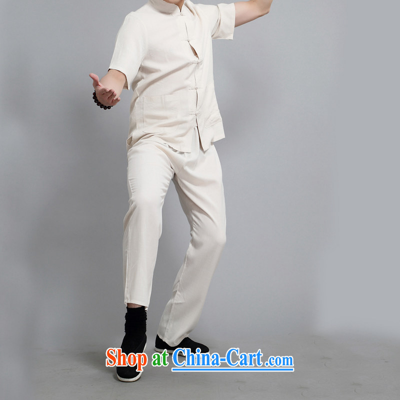 The Prime Minister Blair middle-aged and older Chinese men and a short-sleeved Kit middle-aged men's summer short with short-sleeve kit older persons summer China wind beige XXXXL, AIDS, Tony Blair (AICAROLINA), online shopping
