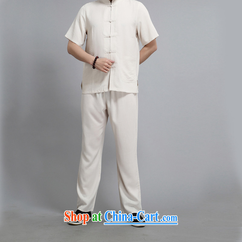 The Prime Minister Blair middle-aged and older Chinese men and a short-sleeved Kit middle-aged men's summer short with short-sleeve kit older persons summer China wind beige XXXXL, AIDS, Tony Blair (AICAROLINA), online shopping