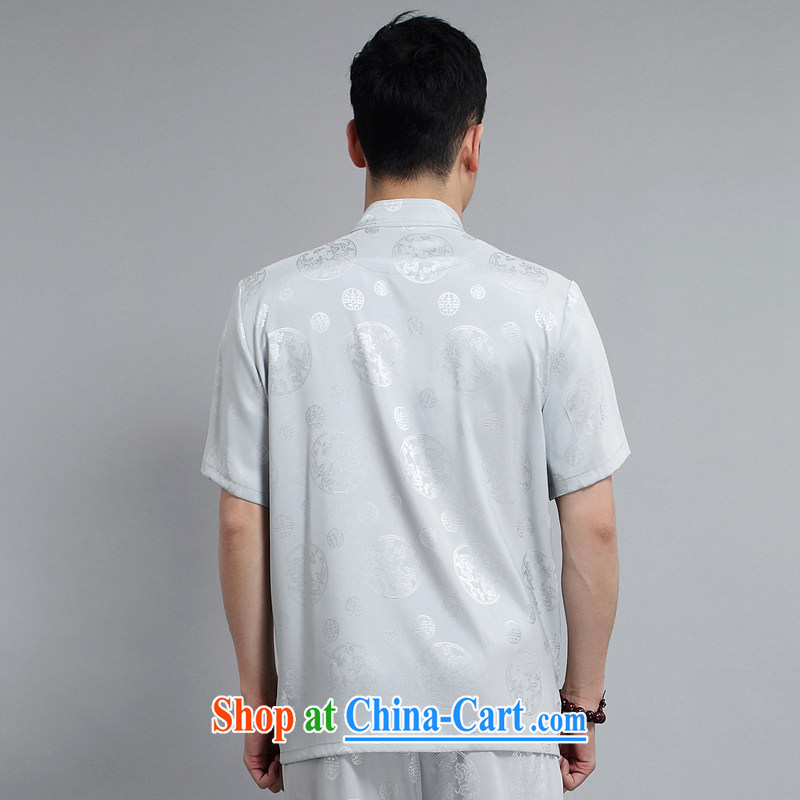Chinese men and a short-sleeved Kit summer new short-sleeved Tang load package the Kowloon Tong on the older exercises Tai Chi uniform shirt Tang replace 1502 gray package 190, JACKE EVIS (JACK EVIS), online shopping