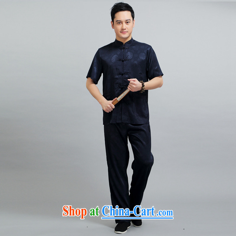 Chinese men and a short-sleeved Kit new summer, short-sleeved Tang load package the Southern Tang in older practitioners Tai Chi Kit T-shirt 1503 blue package 190, JACKE EVIS (JACK EVIS), online shopping