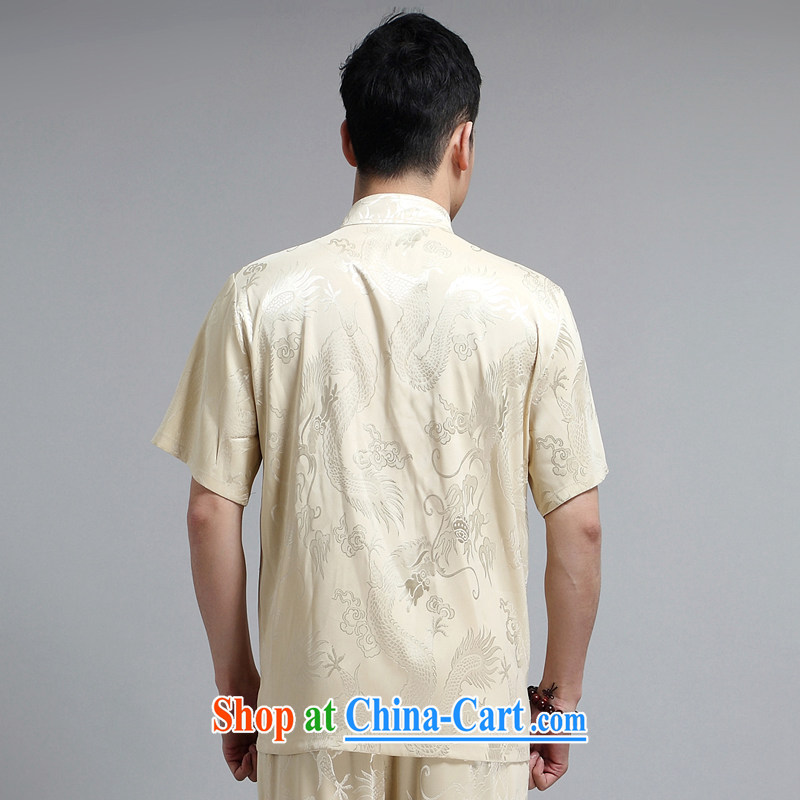 Tang is the short-sleeve kit, older men's exercise clothing Tai Chi uniforms morning exercise clothing father replace 1505 yellow 190, JACKE EVIS (JACK EVIS), shopping on the Internet
