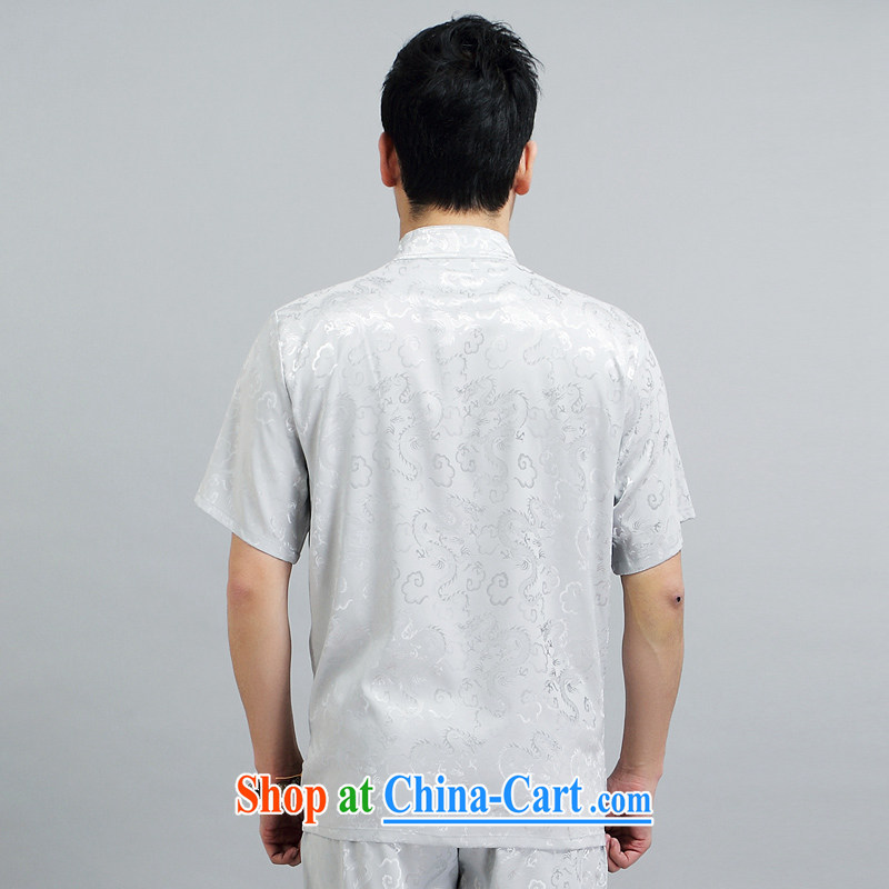 Chinese men and a short-sleeved Kit new summer, short-sleeved Tang package installed in Kowloon Tong on the older exercises Tai Chi Kit T-shirt 1506 Kit gray 190, JACKE EVIS (JACK EVIS), online shopping