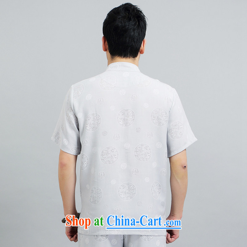 Chinese men and a short-sleeved Kit summer new short-sleeved Kit Tang on the older exercises Tai Chi Kit Dad loaded 1508 gray 175, JACKE EVIS (JACK EVIS), online shopping
