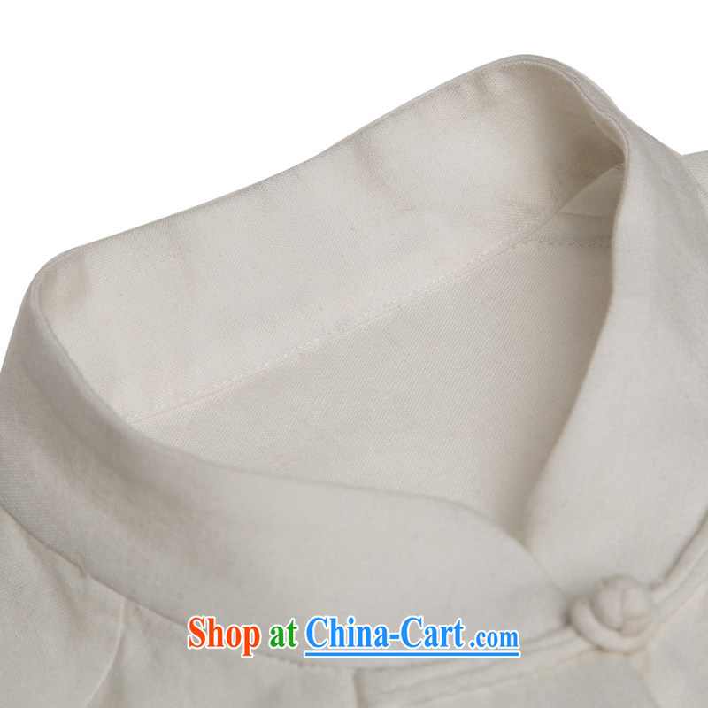 Internationally renowned Chinese male China wind spring long-sleeved Ethnic Wind Chinese, apply for a new smock-tie Han-men and white XL, internationally renowned (CHIYU), shopping on the Internet