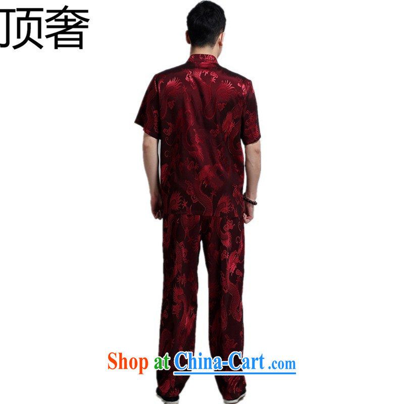 Top Luxury spring and summer thin China wind men's Chinese package in older, short-sleeved top, summer Chinese Spring and Summer, served cynosure serving practitioners serving his father's grandfather red 180, and with the top luxury, shopping on the Inte