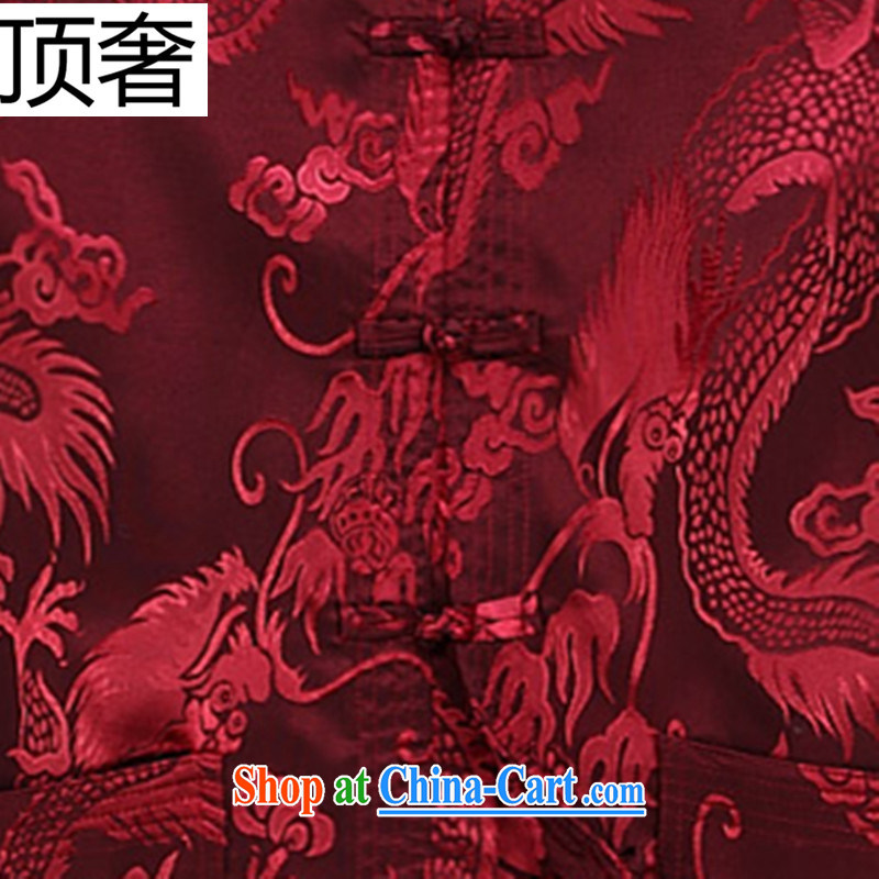 Top Luxury spring and summer thin China wind men's Chinese package in older, short-sleeved top, summer Chinese Spring and Summer, served cynosure serving practitioners serving his father's grandfather red 180, and with the top luxury, shopping on the Inte