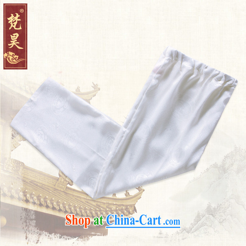 Vincent Ho Tang with men's trousers, old elastic waistband silk lounge pants KS 511 white L