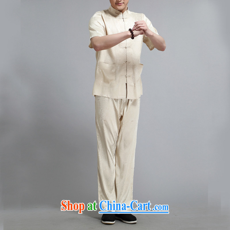 Kim Jong-il chestnut mouse spring loaded men Tang package with a short-sleeved shirt Chinese national costumes, older Chinese gold XXXL, the chestnut mouse (JINLISHU), online shopping