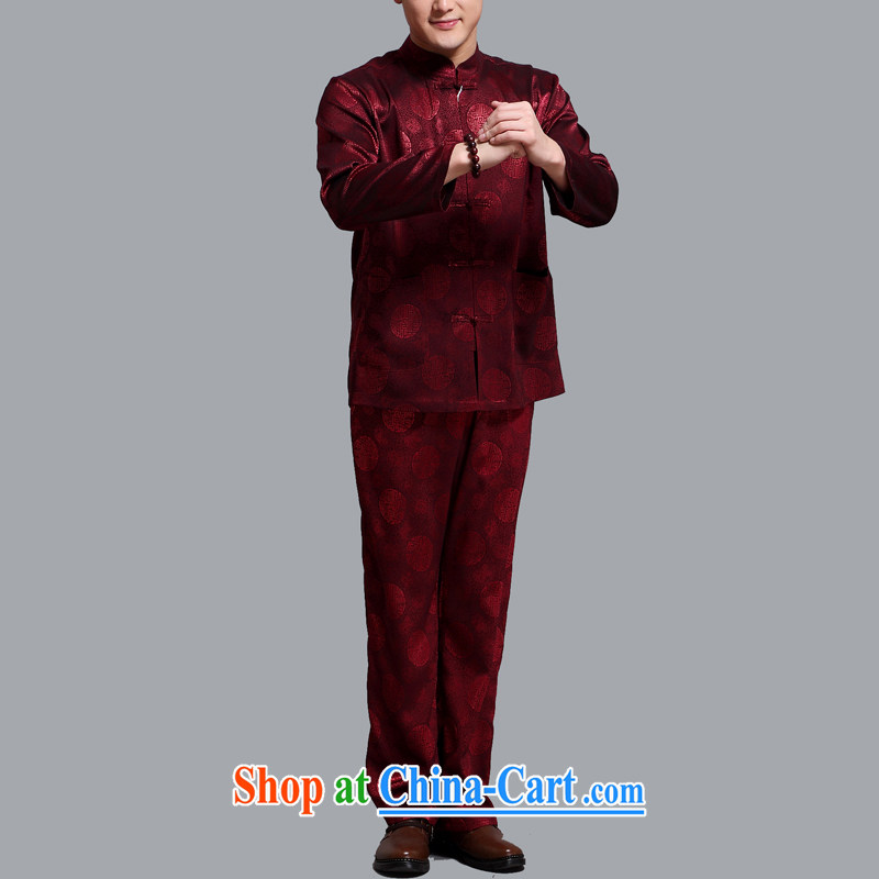 The chestnut mouse tang on the spring and summer, new long-sleeved clothing father Chinese jacket, older men's Chinese package Uhlans on XXXL, the chestnut mouse (JINLISHU), shopping on the Internet