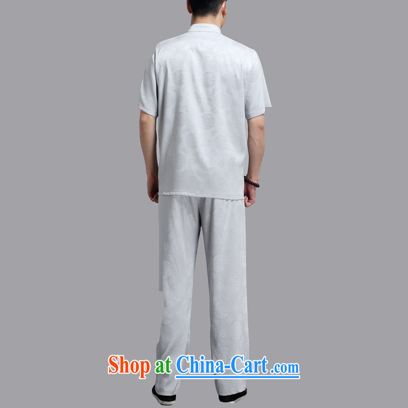 The poppy the mouse in the older short sleeve T-shirt with pants father with Chinese national summer China Wind Light Gray XXXXL, the chestnut mouse (JINLISHU), and, on-line shopping