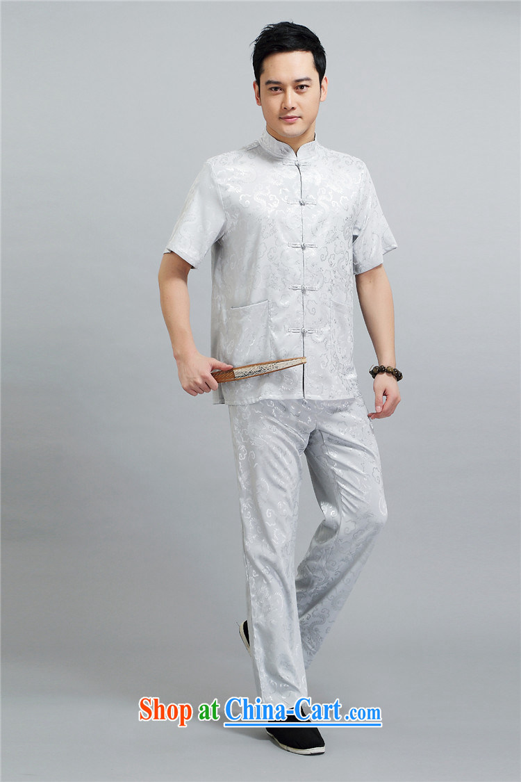 The chestnut mouse China wind men Tang in older Chinese men's short-sleeved package the code older boy summer light gray XXXXL pictures, price, brand platters! Elections are good character, the national distribution, so why buy now enjoy more preferential! Health