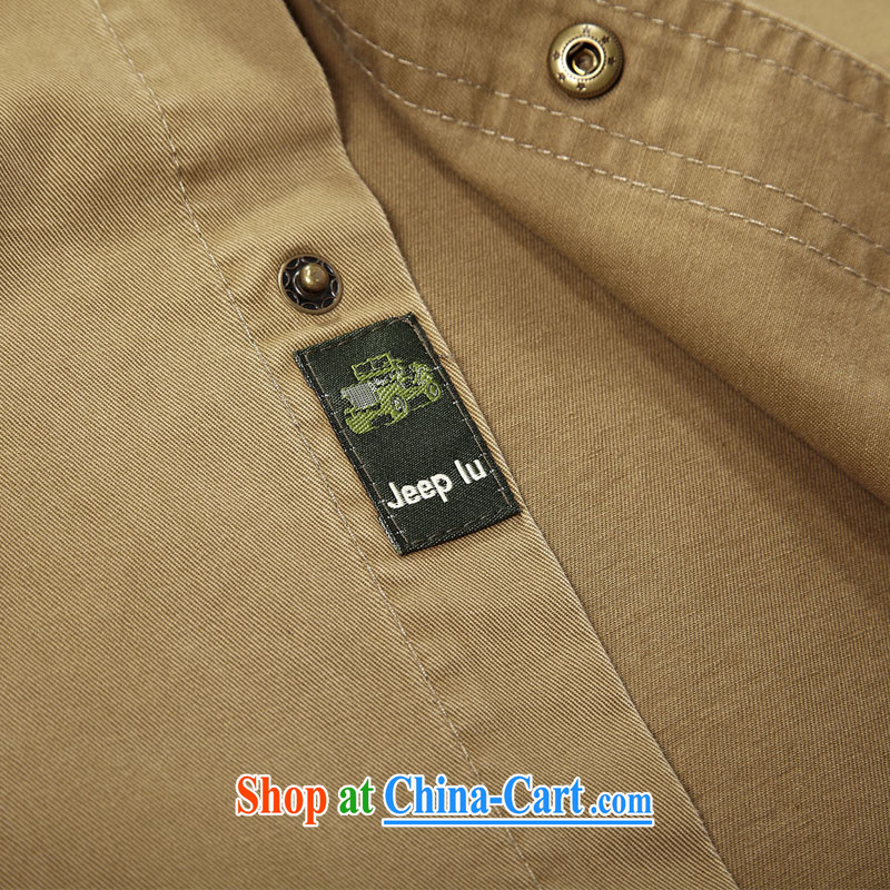 Yuen Long, jeep long-sleeved checkered shirt men's lapel shirt 2325 army green L, Roma (jeeplu), online shopping