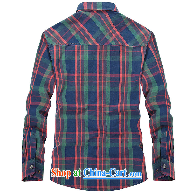 Yuen Long, Roma men knocked color streaks checkered shirt spent 2390 long-sleeved green L, Roma (jeeplu), online shopping