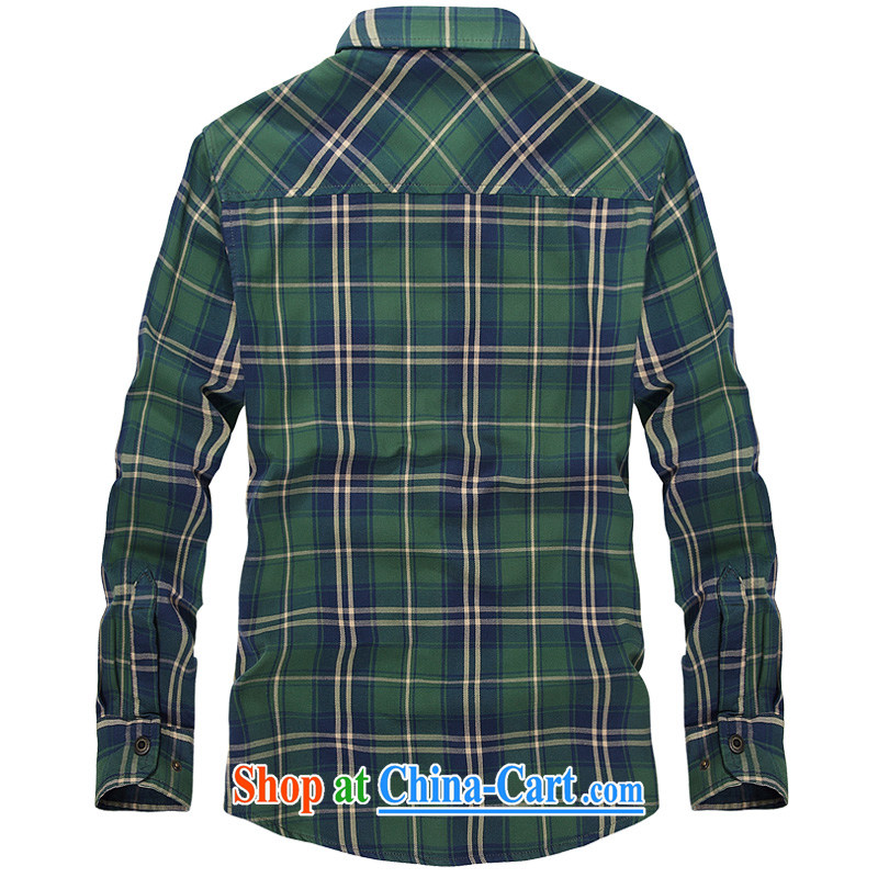 Yuen Long, jeep green tartan shirt streaks knocked color long-sleeved men's shirts 2391 blue L, Roma (jeeplu), shopping on the Internet