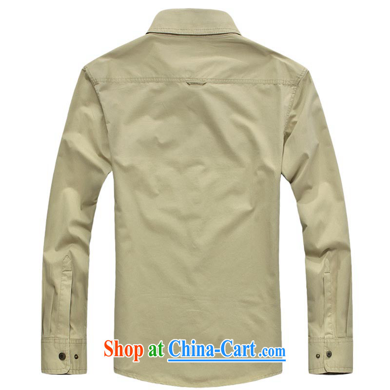 Yuen Long, jeep new, men's large, pure cotton long-sleeved T-shirt snap stitching solid color shirt 8321 army green L, Roma (jeeplu), shopping on the Internet