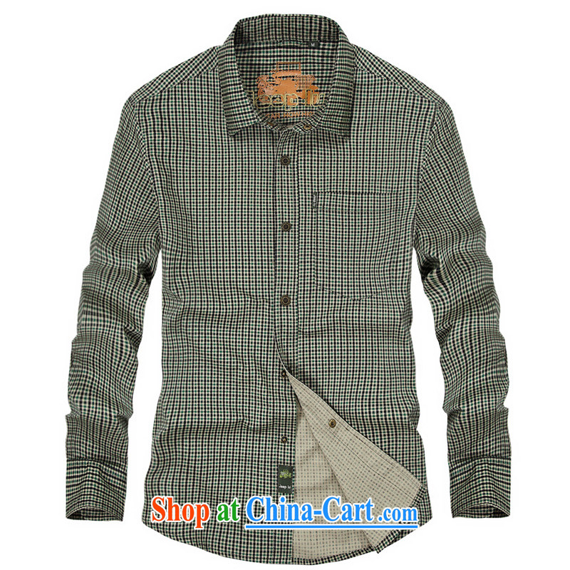 Yuen Long District, the Roma, a long-sleeved shirt take pure cotton washable men's shirts 8323 green L