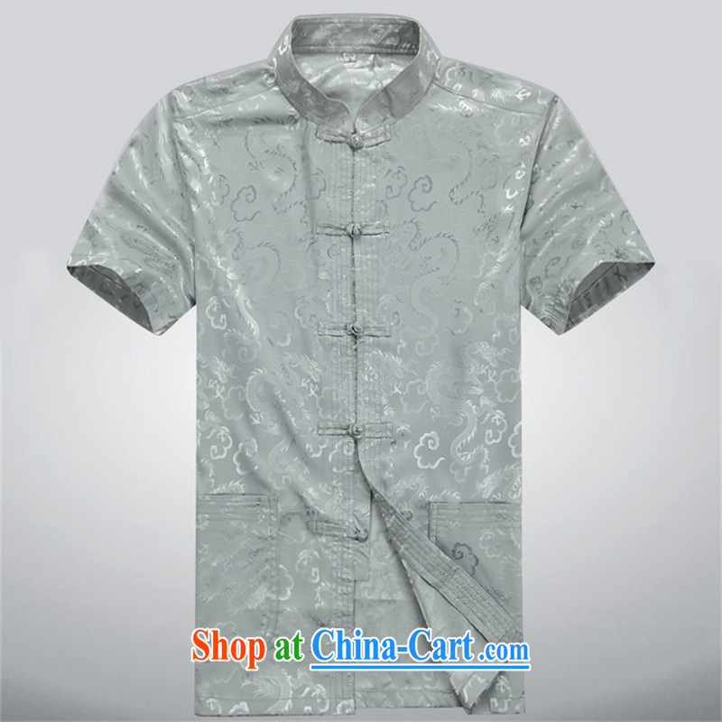 The summer, new Chinese men's short-sleeve kit, older persons, served men's kit gray blue T-shirt XXL, the Tony Blair (AICAROLINA), shopping on the Internet