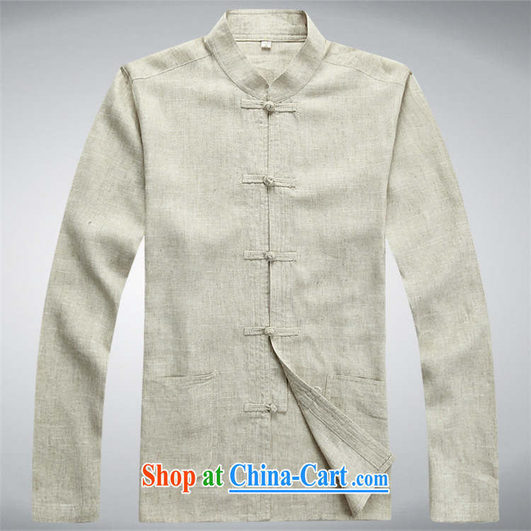 The chestnut mouse spring China wind men's linen Chinese long-sleeved kit, older persons spring Chinese male Blueish gray' package L pictures, price, brand platters! Elections are good character, the national distribution, so why buy now enjoy more preferential! Health