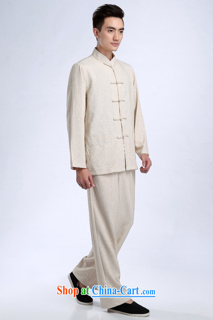 Shanghai, optimize purchase Chinese men long-sleeved jacket, collar cotton linen Tang replacing kit kung fu T-shirt Tai Chi Kit Kit - 1 Kit XXXL pictures, price, brand platters! Elections are good character, the national distribution, so why buy now enjoy more preferential! Health