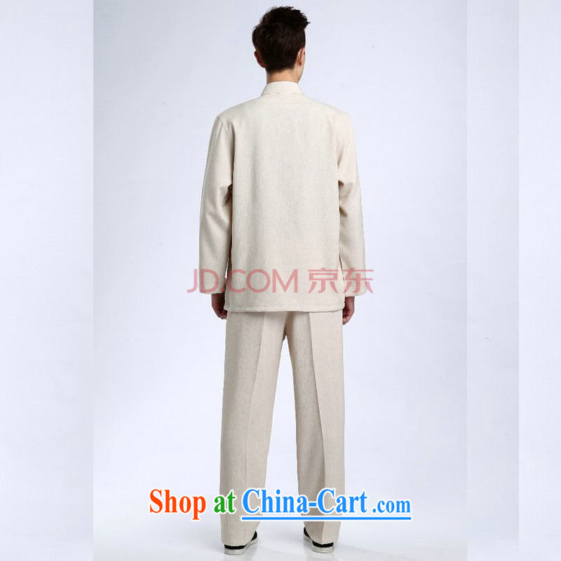 Shanghai, optimize purchase Chinese men long-sleeved jacket, collar cotton linen Tang package loaded kung fu T-shirt Tai Chi Kit Kit - 1 Kit XXXL, Shanghai, optimization, and Internet shopping