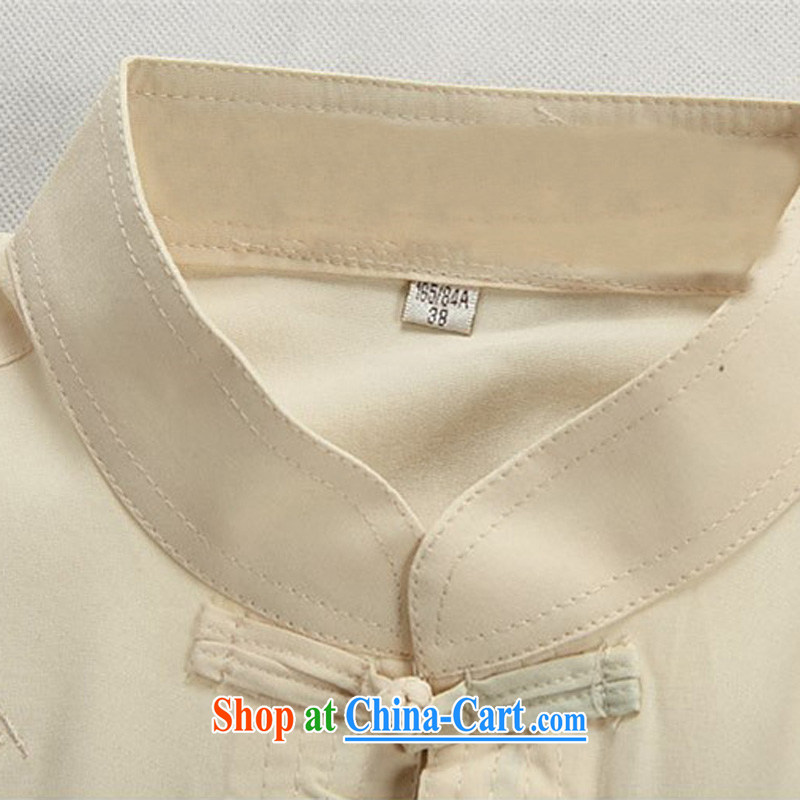 The summer, men's short-sleeved Chinese summer China wind shirt pants, older men's cotton Kit Chinese shirt m yellow package XXXL, AIDS, Tony Blair (AICAROLINA), shopping on the Internet