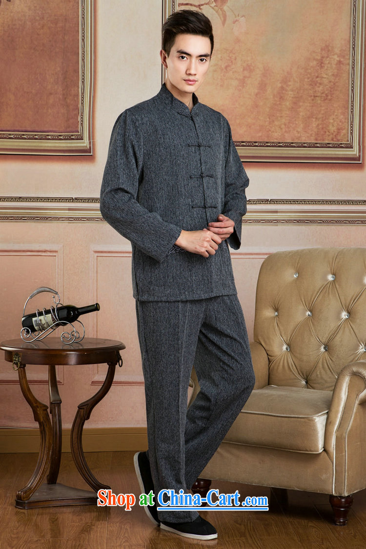 And Jing Ge Chinese men's long-sleeved jacket, collar cotton linen Tang replacing kit T-shirt Kung Fu Tai Chi Kit Kit - 3 Kit XXXL pictures, price, brand platters! Elections are good character, the national distribution, so why buy now enjoy more preferential! Health