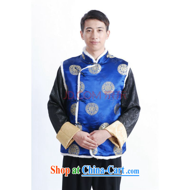 And Jing Ge 2015 New Men's Chinese T-shirt men's cotton plus the A-B blue XXL, Jing Ge, shopping on the Internet