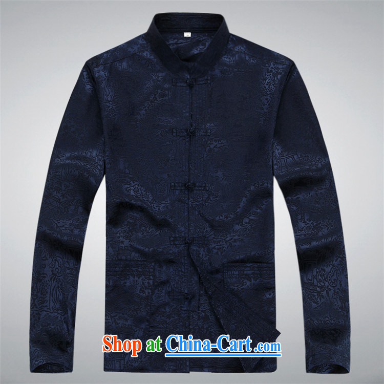 The chestnut mouse spring and summer new, older men's long-sleeved Tang replacing kit spring and summer with his father the Man ethnic wind Han-Blue Kit XXXXL pictures, price, brand platters! Elections are good character, the national distribution, so why buy now enjoy more preferential! Health