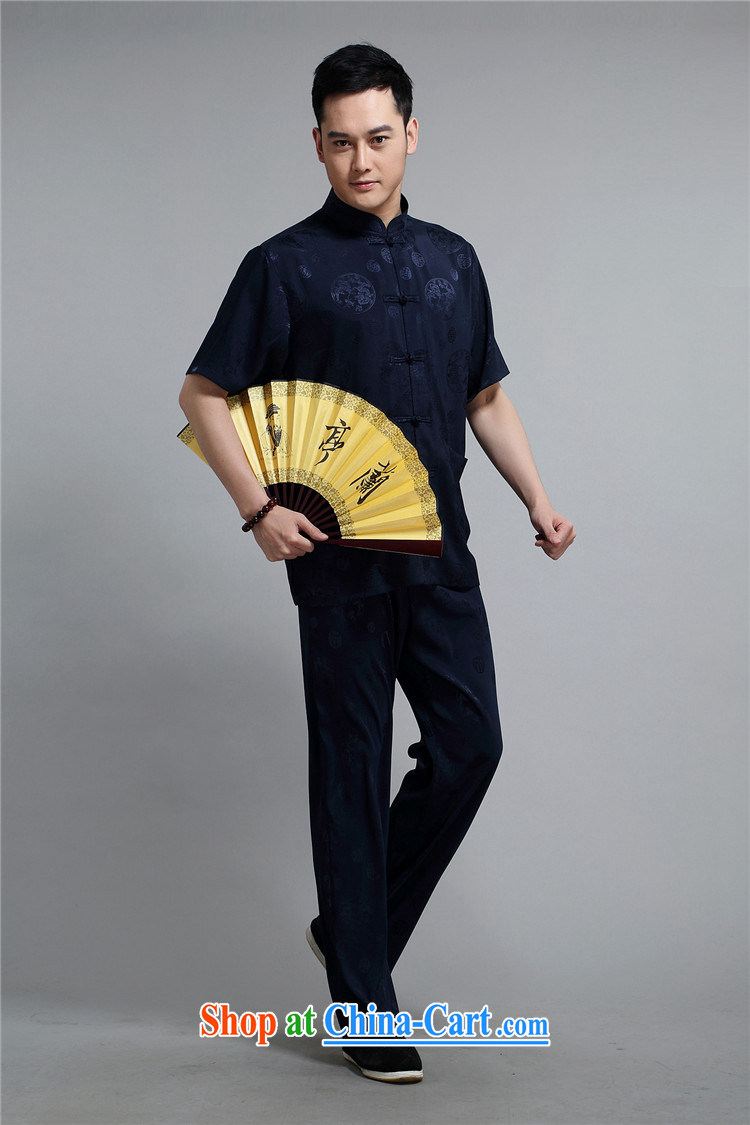 The summer, Chinese men and elderly Chinese short sleeve with Chinese-port national service short sleeve blue XXXXL pictures, price, brand platters! Elections are good character, the national distribution, so why buy now enjoy more preferential! Health