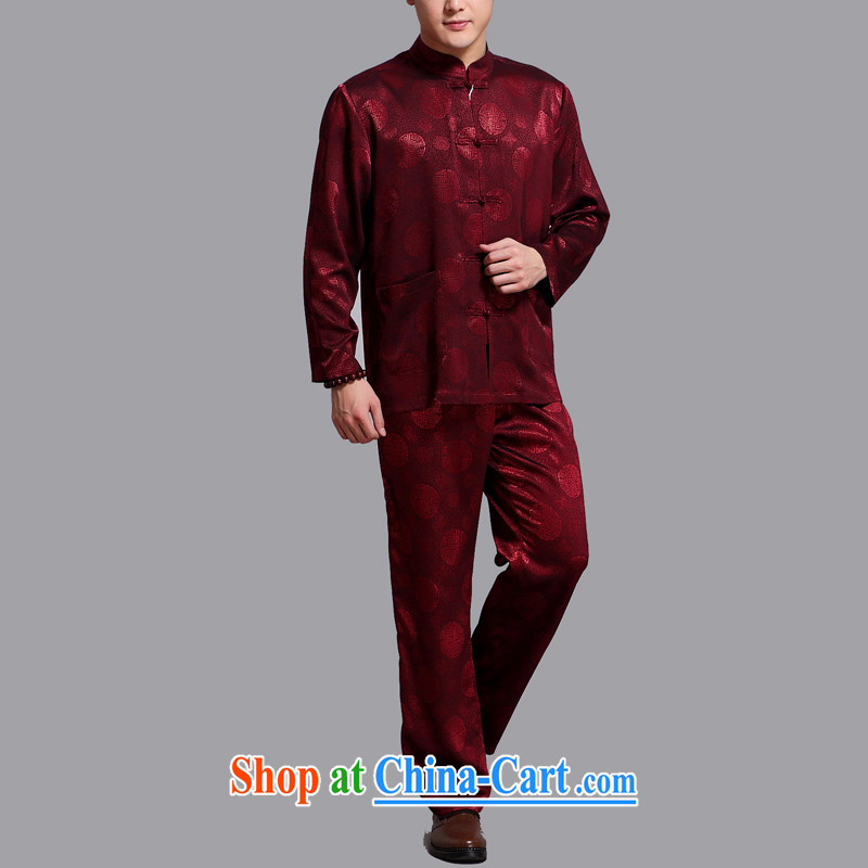 The summer, the older the Snap exercise clothing, for Chinese men's long-sleeved traditional smock Kit maroon XXXXL, AIDS, Tony Blair (AICAROLINA), shopping on the Internet