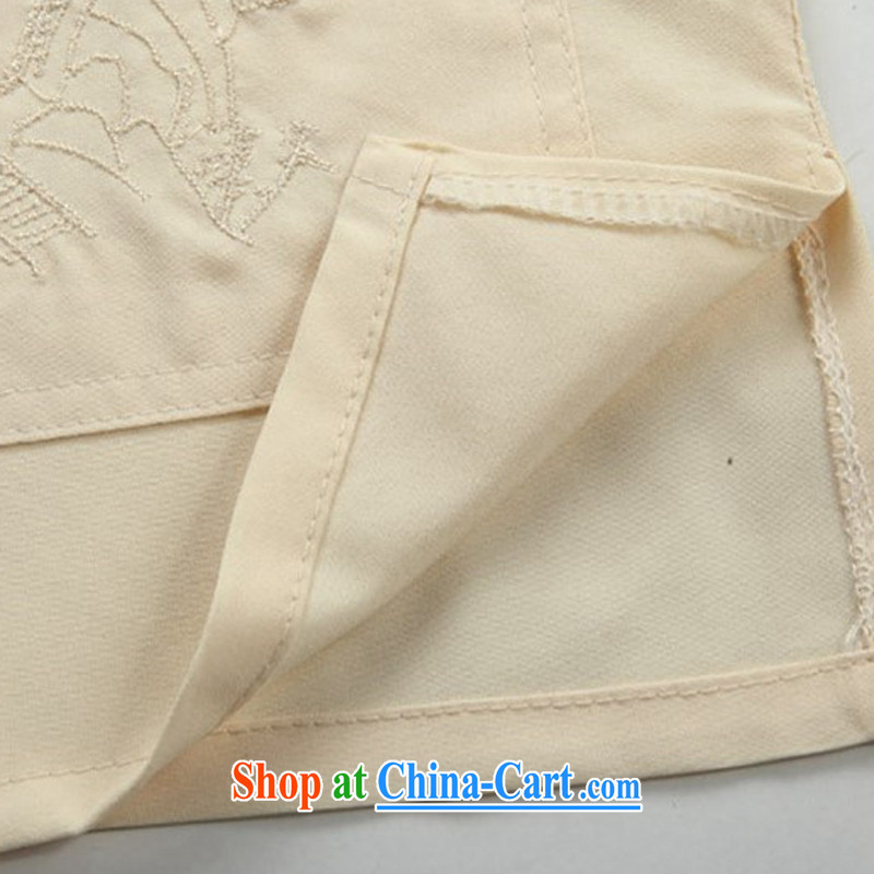The chestnut Mouse middle-aged and older Chinese package short-sleeved shirts, older persons and the father the Summer T-shirt pants beige Kit XXL, the chestnut mouse (JINLISHU), shopping on the Internet